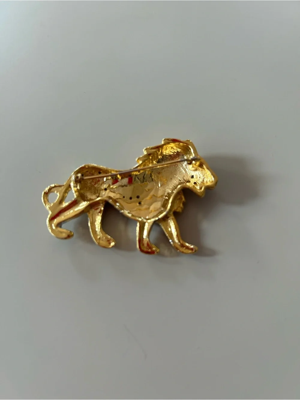 #VintageBrooch by Craft. Gold-toned beautiful Rhinestone Lion. Timeless Style!